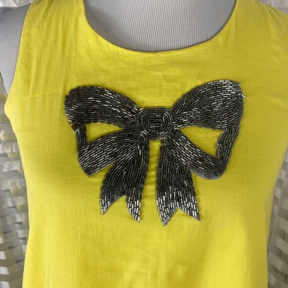 VaVa Sequin Bow Yellow Shift Dress - Picture 3 of 7